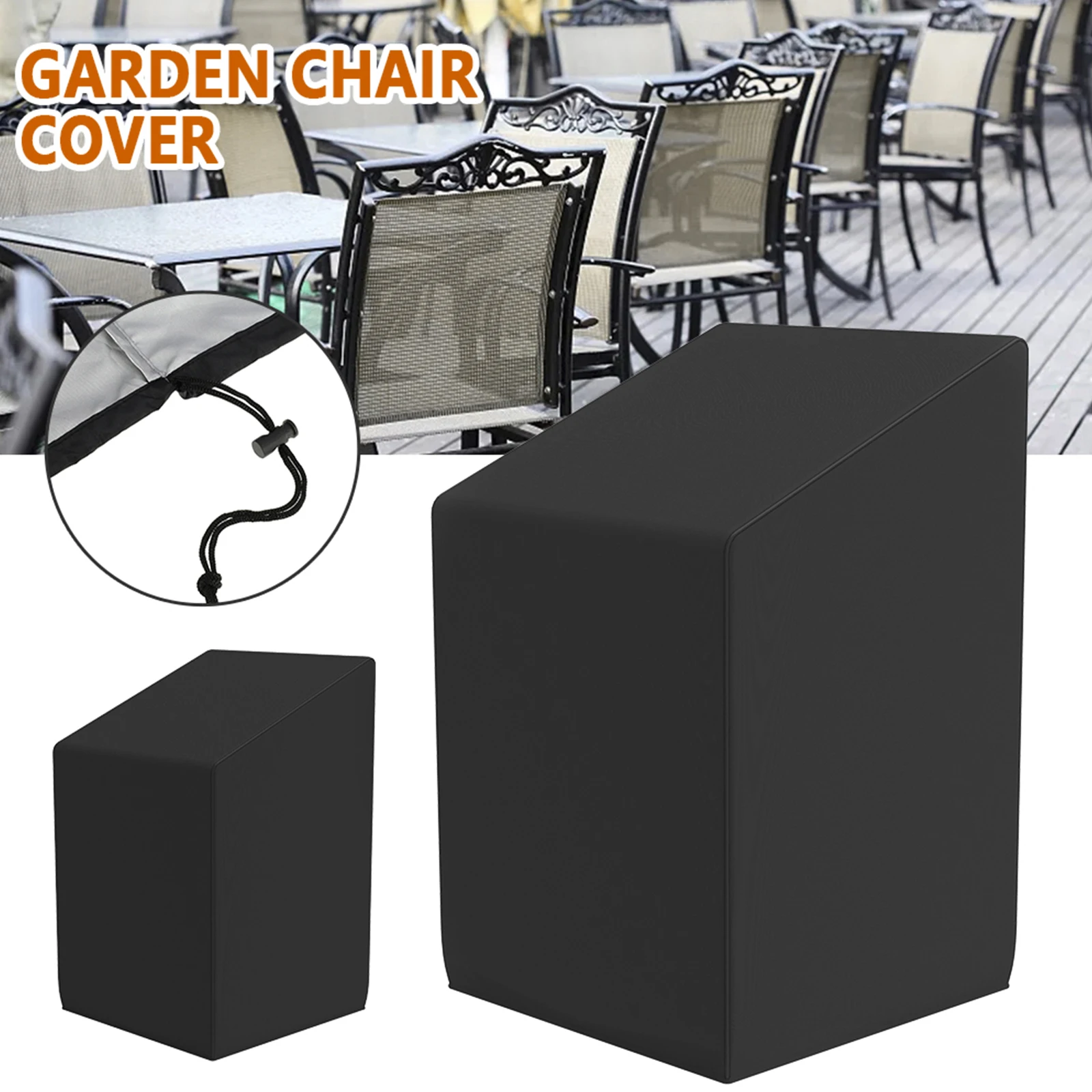 Outdoor Furniture Fabric Waterproof - Stacked Chair Dust Cover with Storage