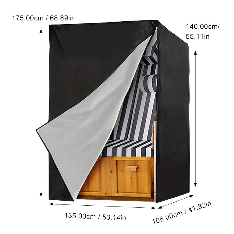 Outdoor Furniture Cover - 1‑Piece Black Outdoor Furniture Cover, Universal