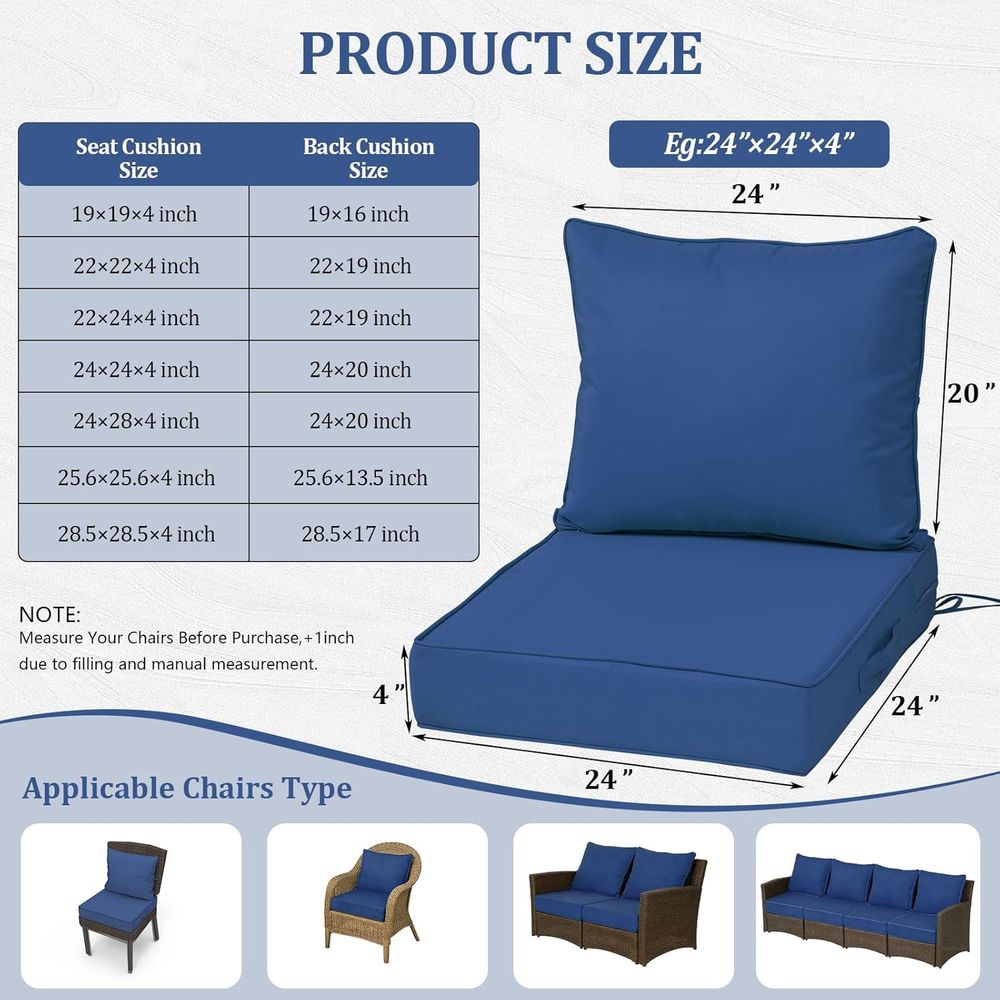 24x24 Outdoor Deep Seat Cushio - Outdoor Furniture Fabric Waterproof recension och pris