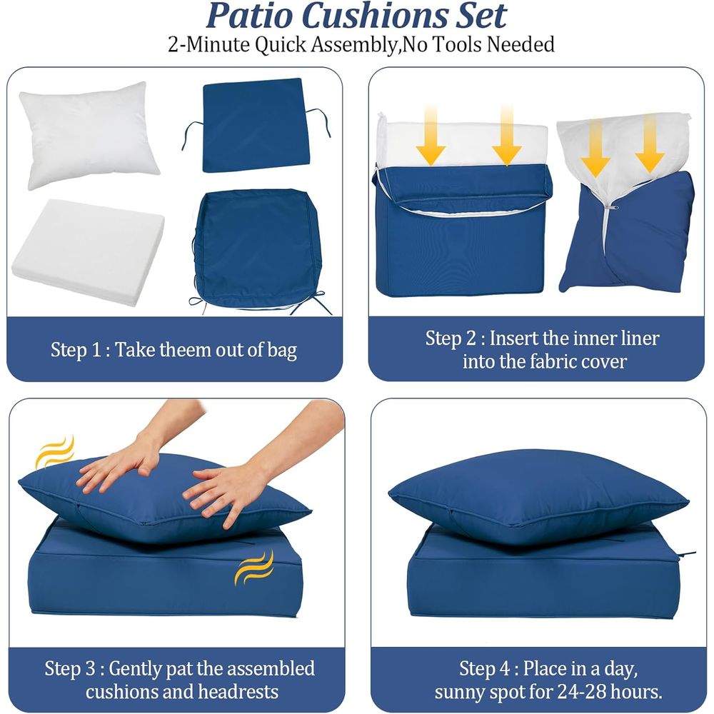 24x24 Outdoor Deep Seat Cushio - Outdoor Furniture Fabric Waterproof recension och pris