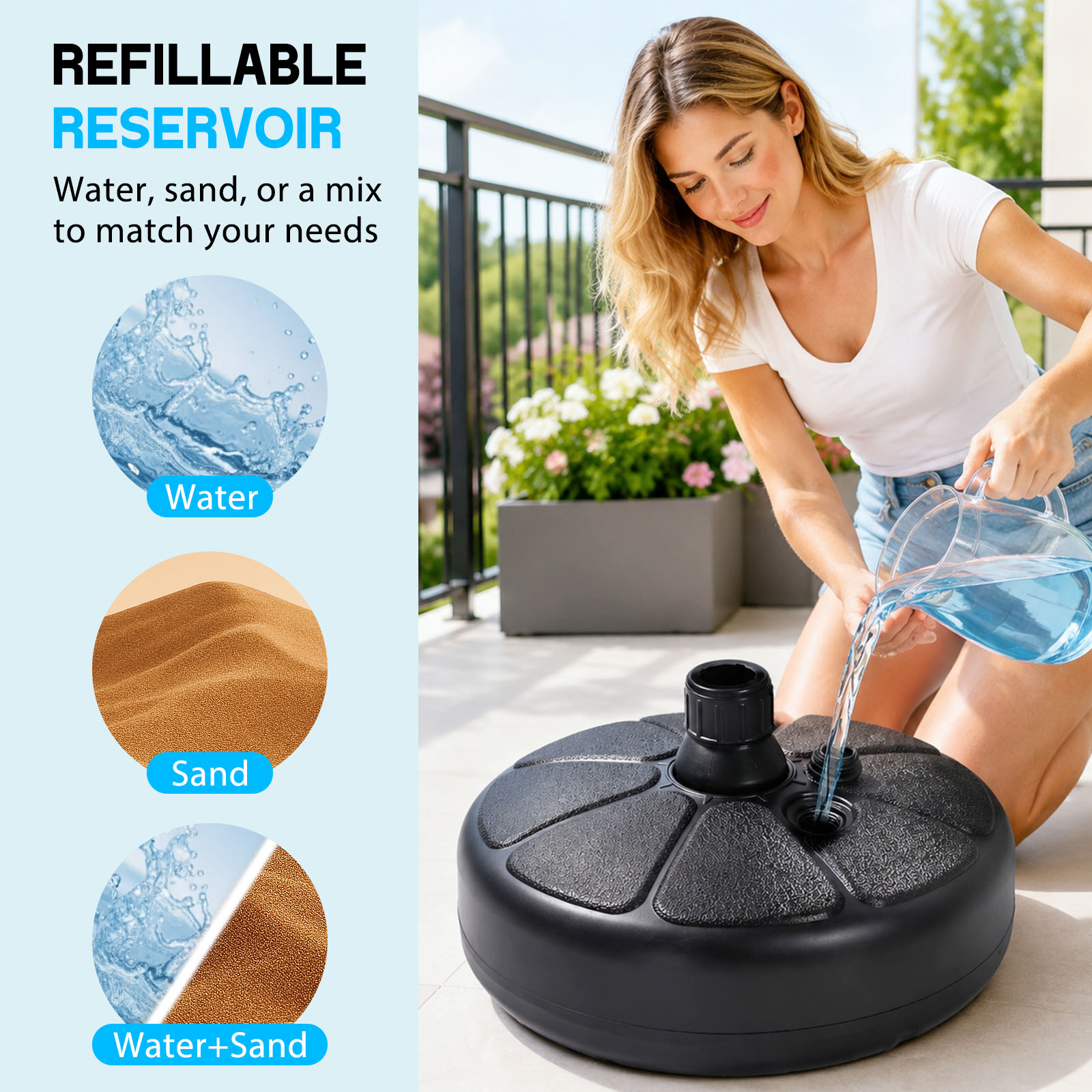26lbs Fillable Water Sand Umbr - Outdoor Furniture Umbrella recension och pris