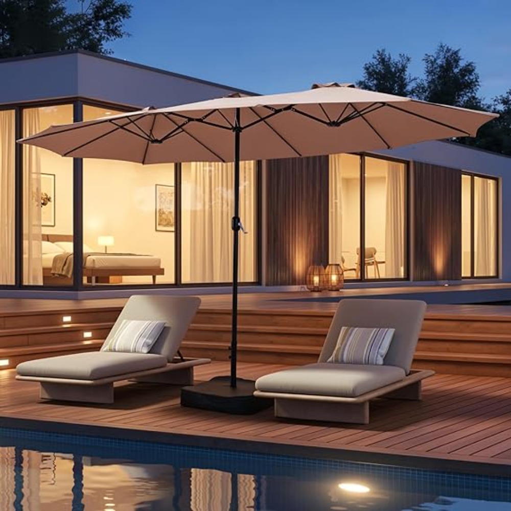 15ft Patio Umbrella with Base  - Outdoor Furniture Umbrella recension och pris