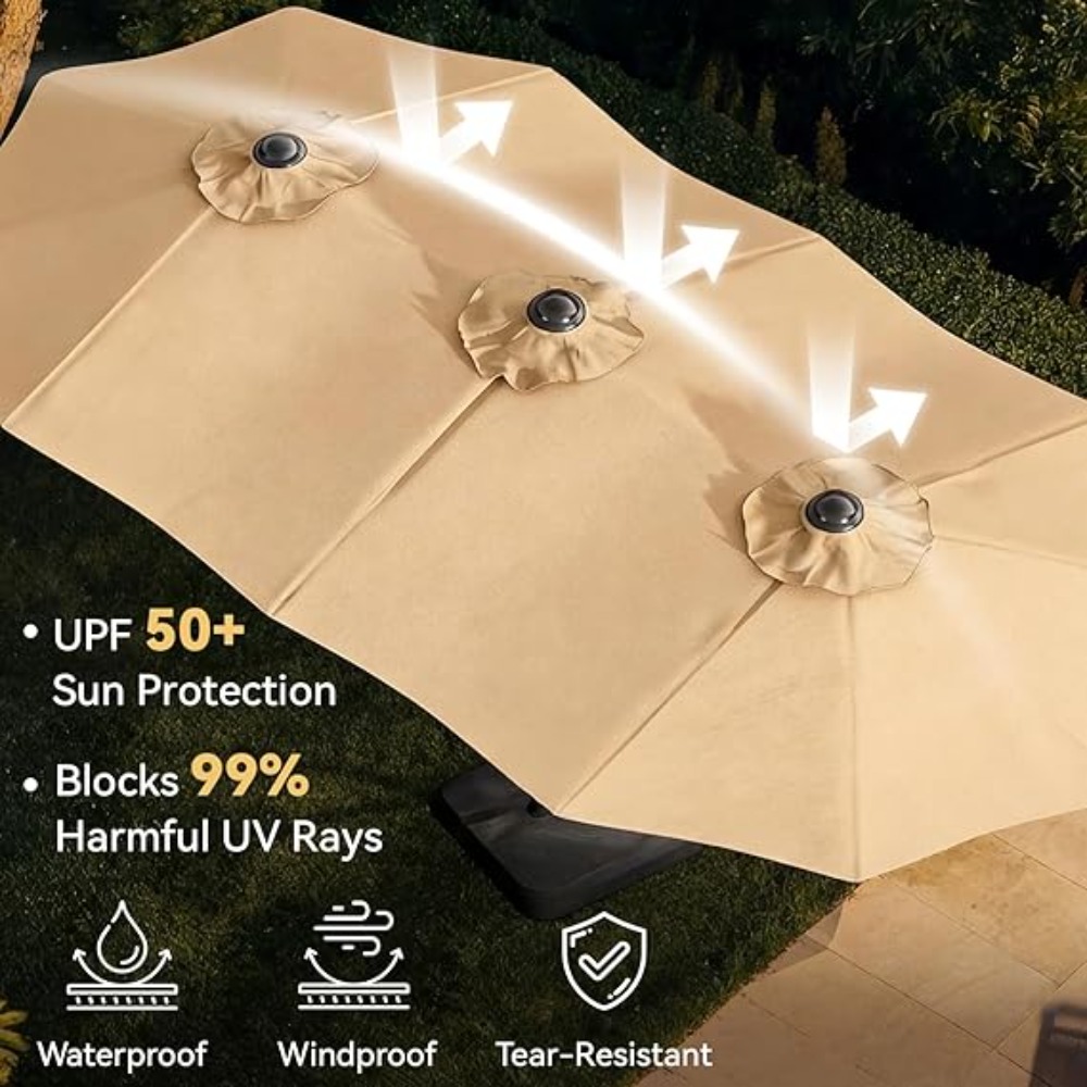 15ft Patio Umbrella with Base  - Outdoor Furniture Umbrella recension och pris