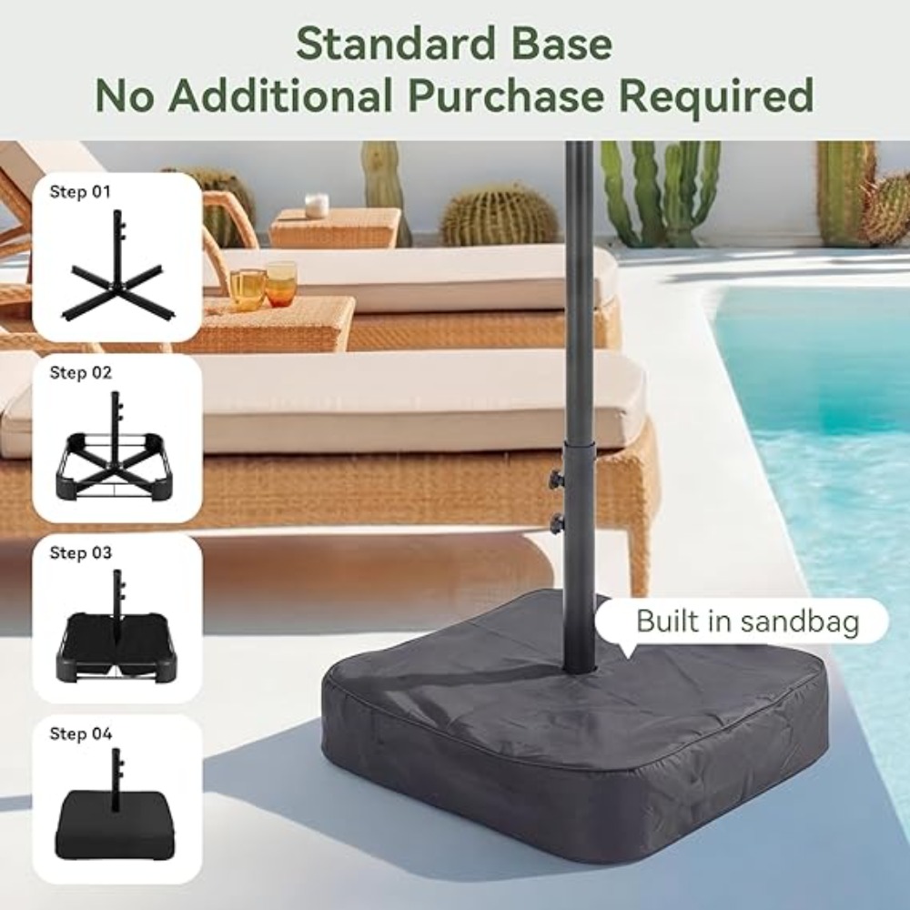 15ft Patio Umbrella with Base  - Outdoor Furniture Umbrella recension och pris