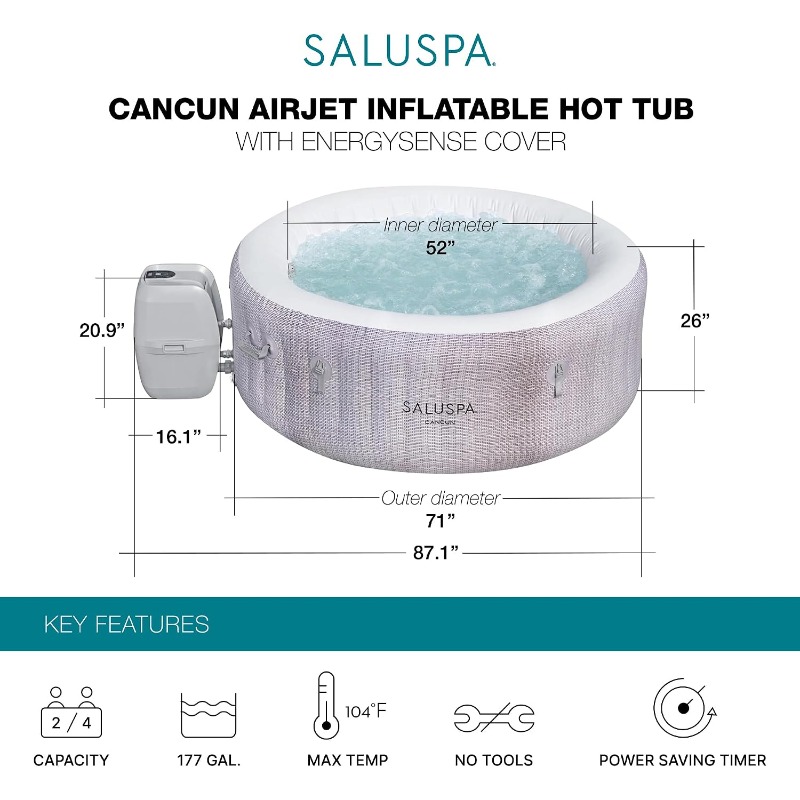 Bestway SaluSpa Cancun 2-4 Per - Inflatable Hot Tub recension och pris