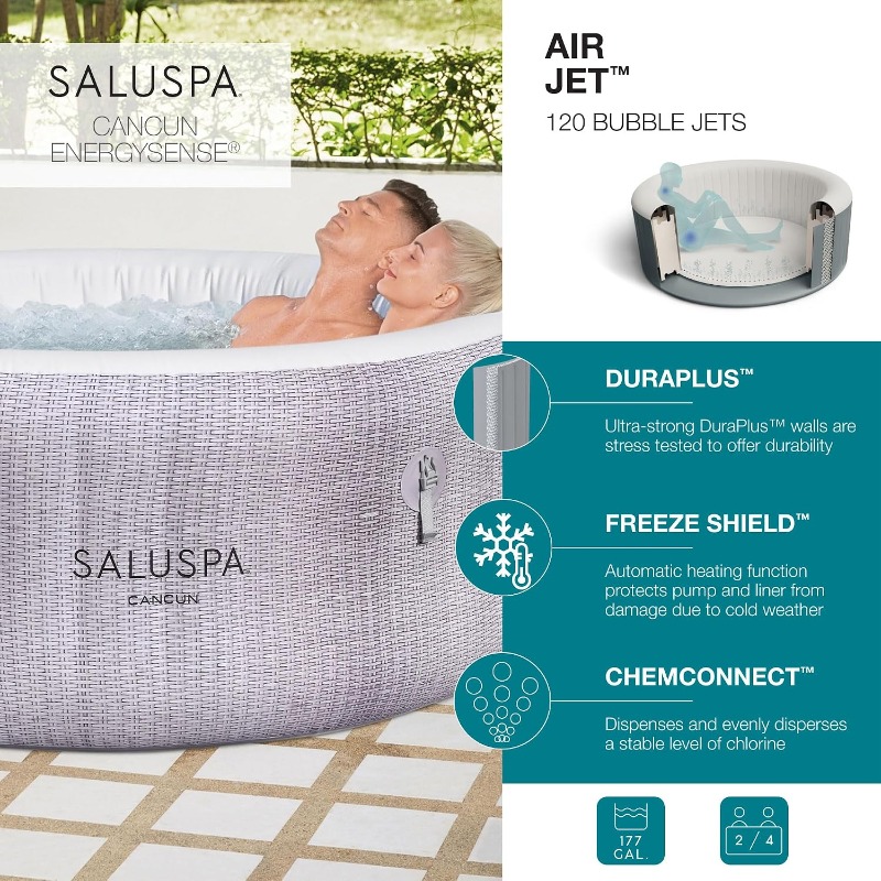 Bestway SaluSpa Cancun 2-4 Per - Inflatable Hot Tub recension och pris